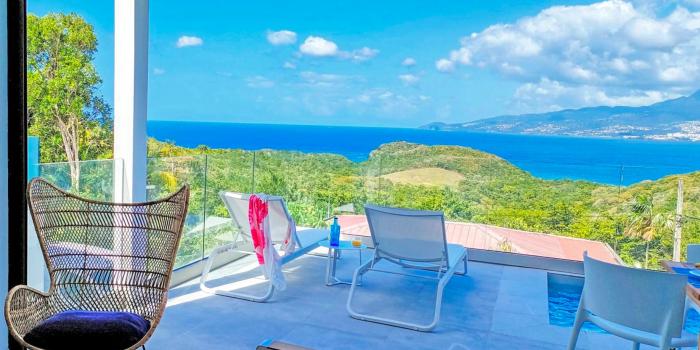 Location villa martinique. La terrasse vue mer